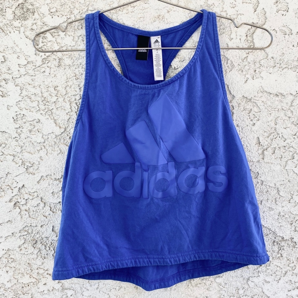 Adidas Blue Cropped Tank